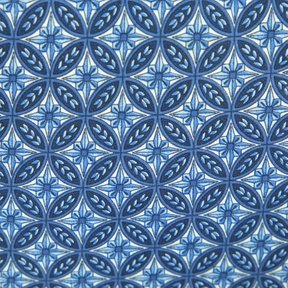 L'Homme Tie Blue Silk Geometric Diamonds - Picture 1 of 4